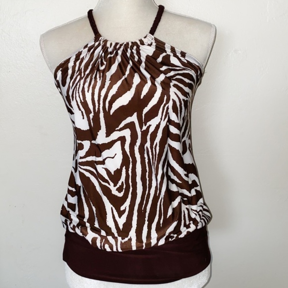 Juniors medium tiger stripe blouse Pinkeli